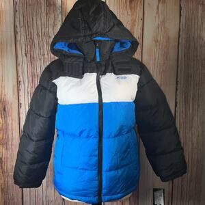 Minus Zero Big Boys Color Block Puffer Coat - Black, Royal, White Large NWOT